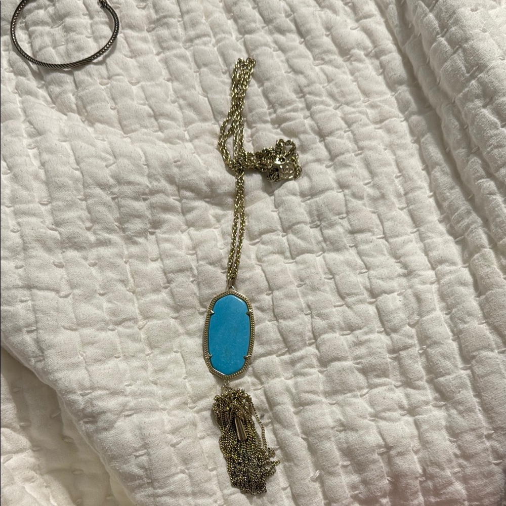 Kendra Scott Gold and Blue Bohemian Necklace